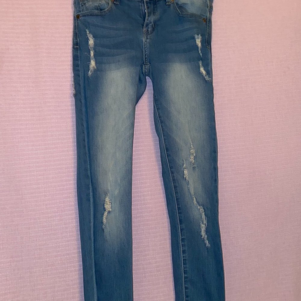 NWOT VIP Ripped Retro Vintage Designer Jeans Juniors Size 3/4 - Picture 4 of 10